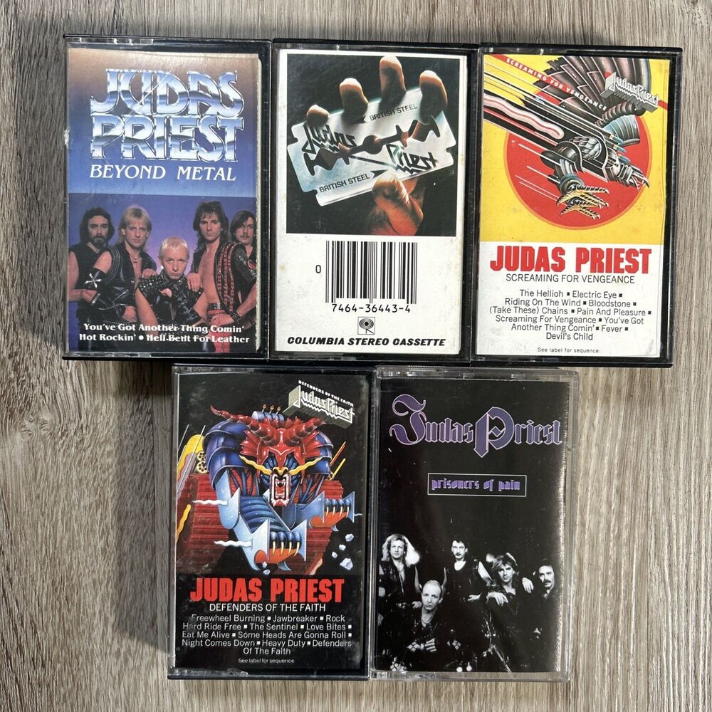 Judas Priest Cassette Lot of 5 Beyond Metal Defenders Of Faith British Steel
